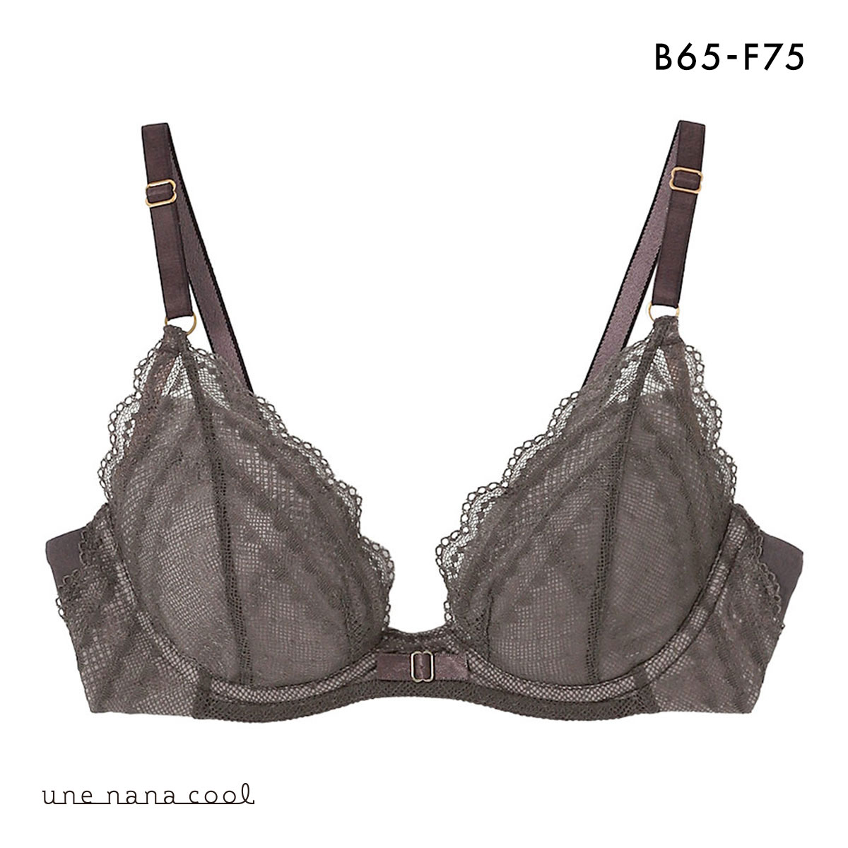 ウンナナクール une nana cool ビタードットコットン 3/4カップブラジャー 単品(BR-ブラウン-B65)