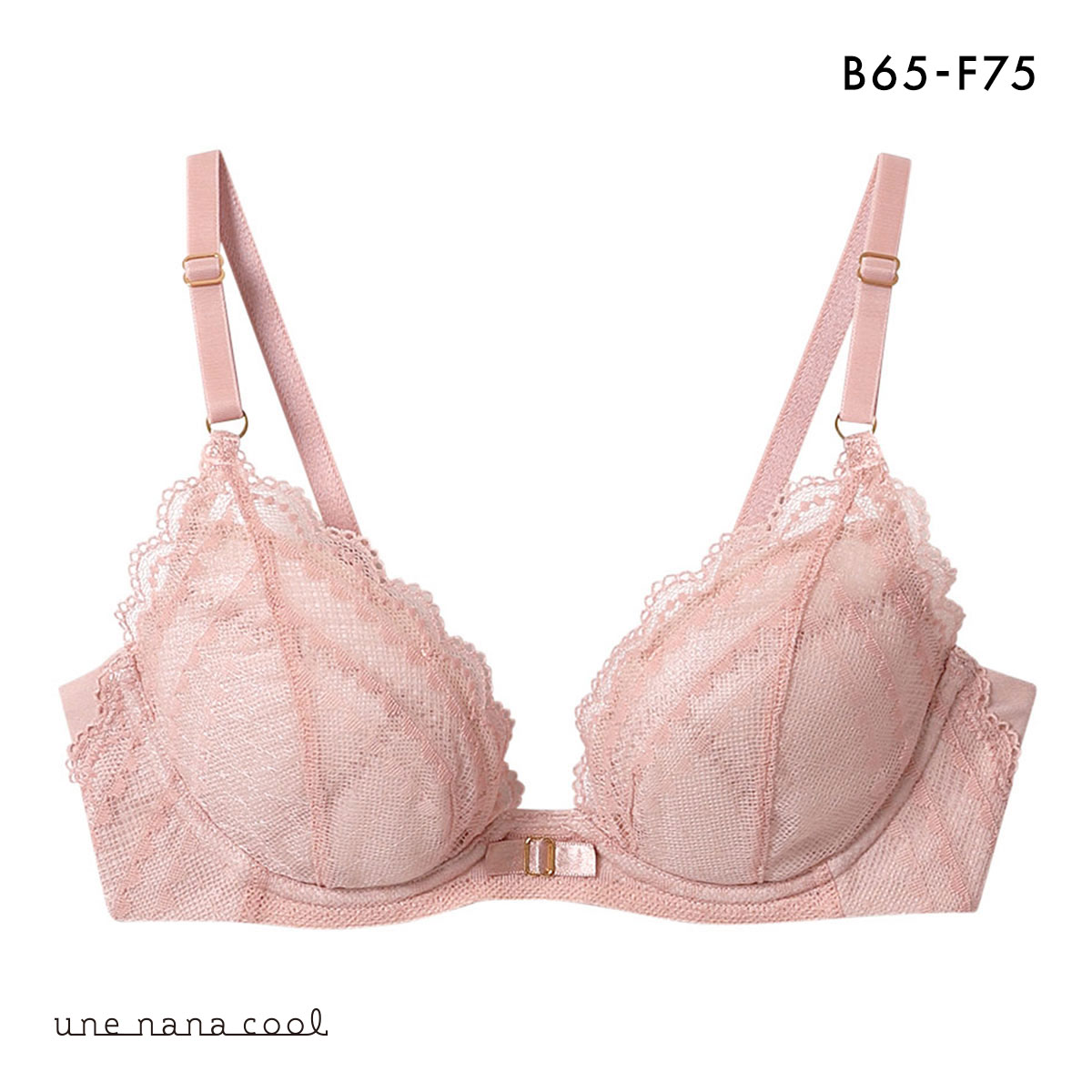 ウンナナクール une nana cool ビタードットコットン 3/4カップブラジャー 単品(SP-サーモンピンク-B65)