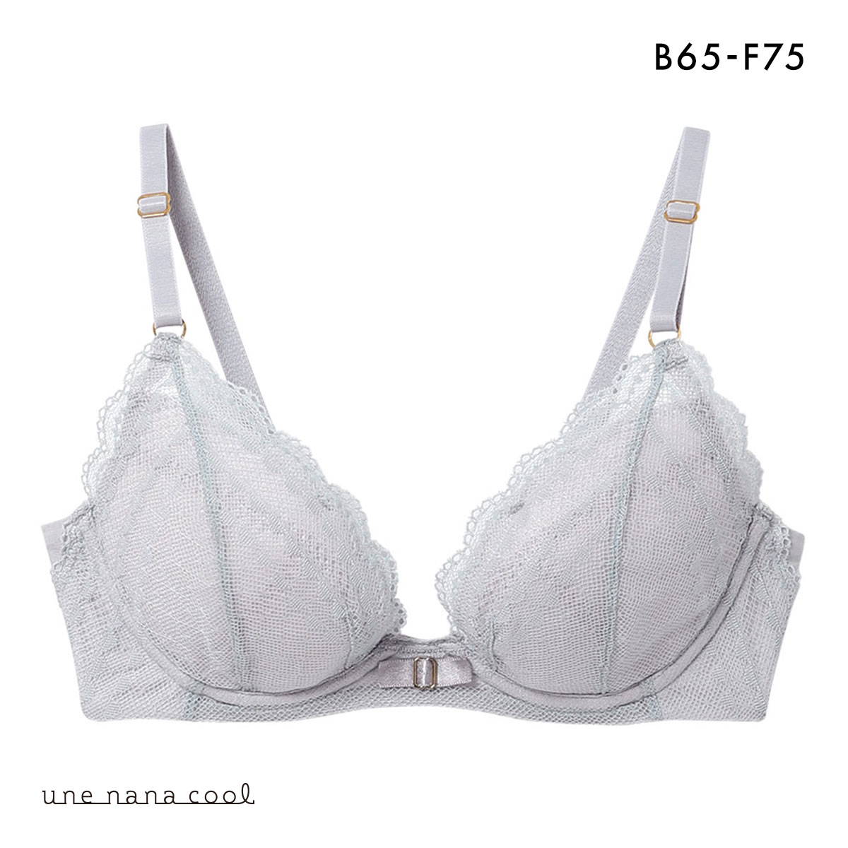 ウンナナクール une nana cool ビタードットコットン 3/4カップブラジャー 単品(LGY-薄グレー-B65)