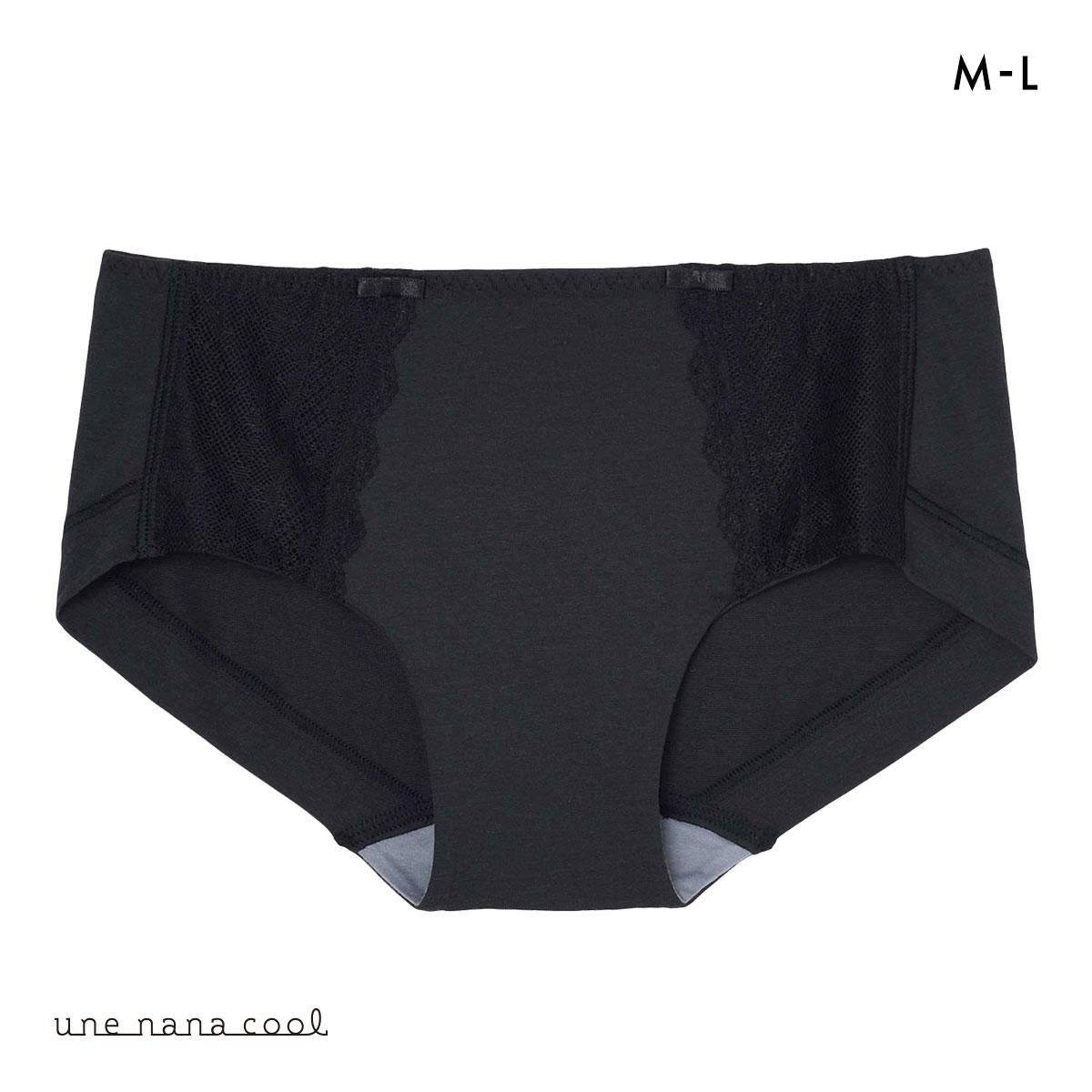 ウンナナクール une nana cool ビタードットコットン ボーイレングスショーツ 単品(BK-ブラック-M)