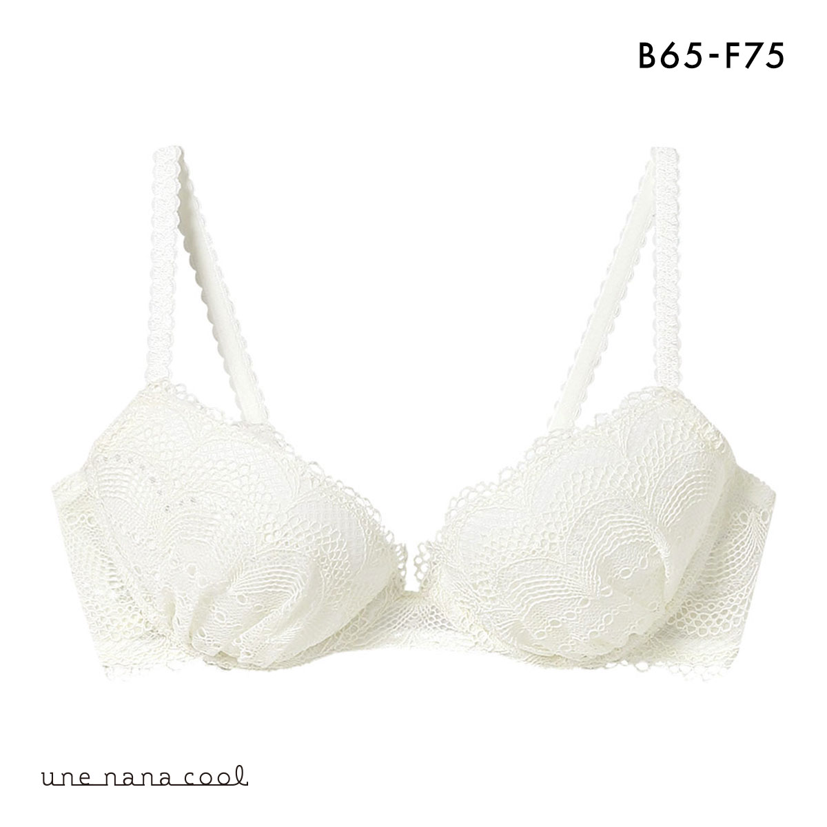 ウンナナクール イットレインズ 3/4カップ ブラジャー une nana cool itrains(WH-ホワイト-B65)