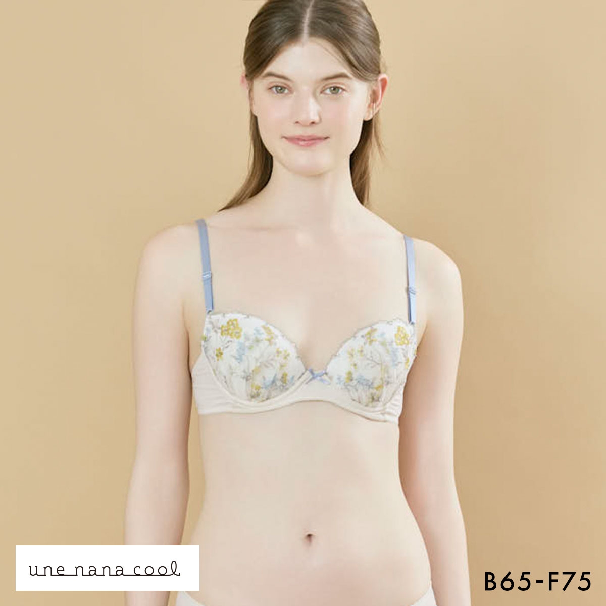 ウンナナクール Botanic Garden 3/4カップ ブラジャー  une nana cool(IV-アイボリー-B65)