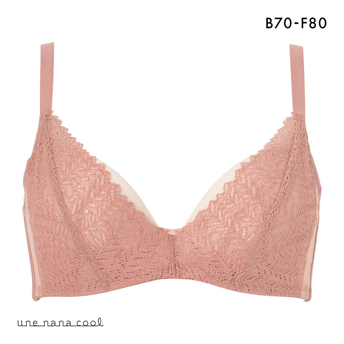 ウンナナクール une nana cool 脇スッキリ さあ、わたし レース 3/4カップブラジャー 単品(OC-オークル-B70)