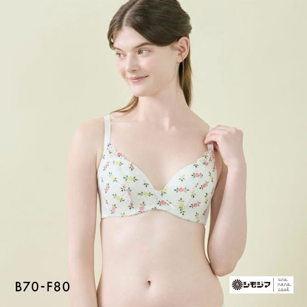 ウンナナクール 脇スッキリ さあ、わたし MADE WITH シモジマ レース 3/4カップブラジャー une nana cool 大きいサイズ