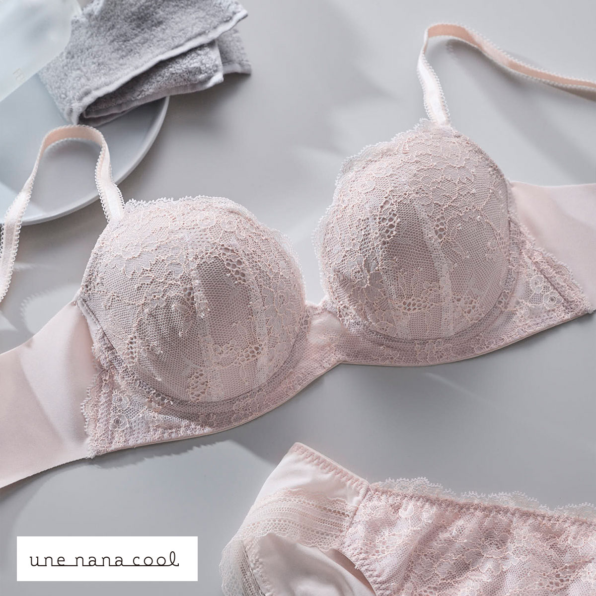 ウンナナクール une nana cool ふゆうする 3/4カップ ブラジャー 単品(PI-ピンク-B65)