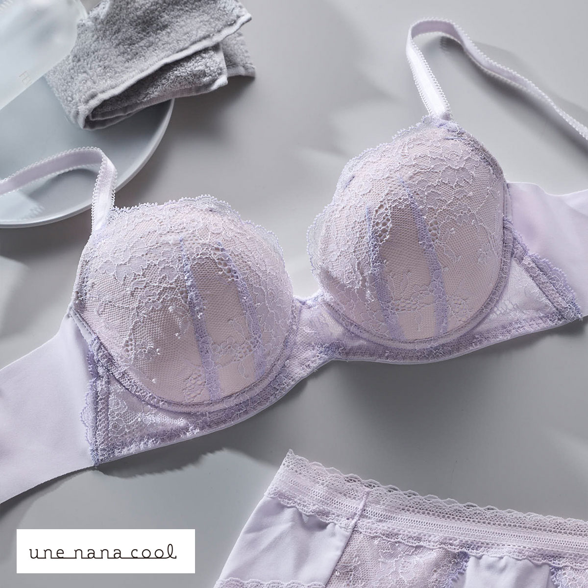ウンナナクール une nana cool ふゆうする 3/4カップ ブラジャー 単品(PU-パープル-B65)