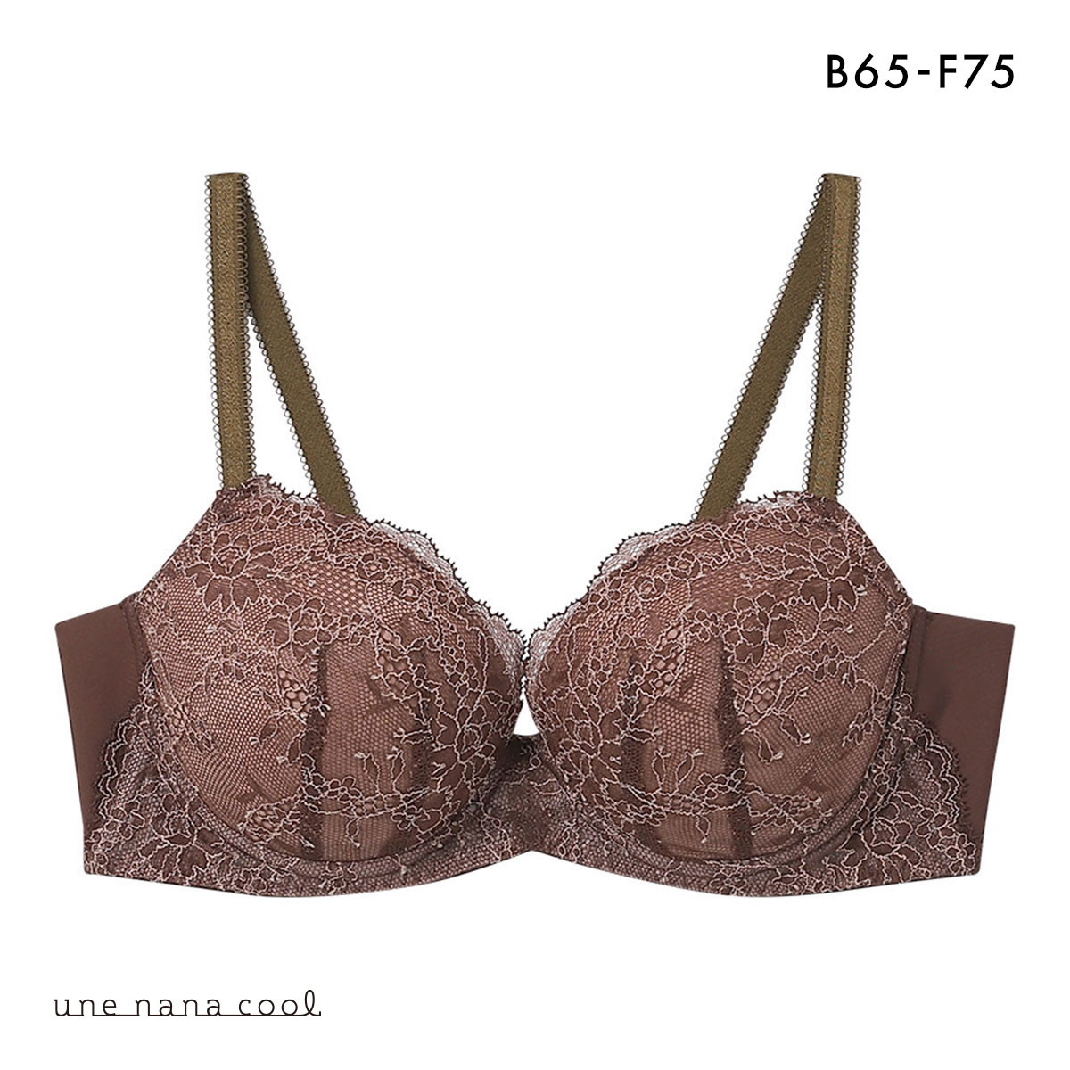 ウンナナクール une nana cool ふゆうする 3/4カップ ブラジャー 単品(BR-ブラウン-B65)