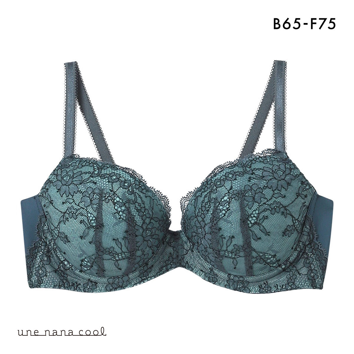 ウンナナクール ふゆうする 3/4カップ ブラジャー une nana cool(GR-グリーン-B65)