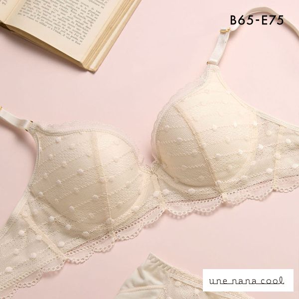 ウンナナクール リニューアル ポルカドットモールド 3/4カップブラジャー une nana cool 全サイズ同一価格 大きいサイズ