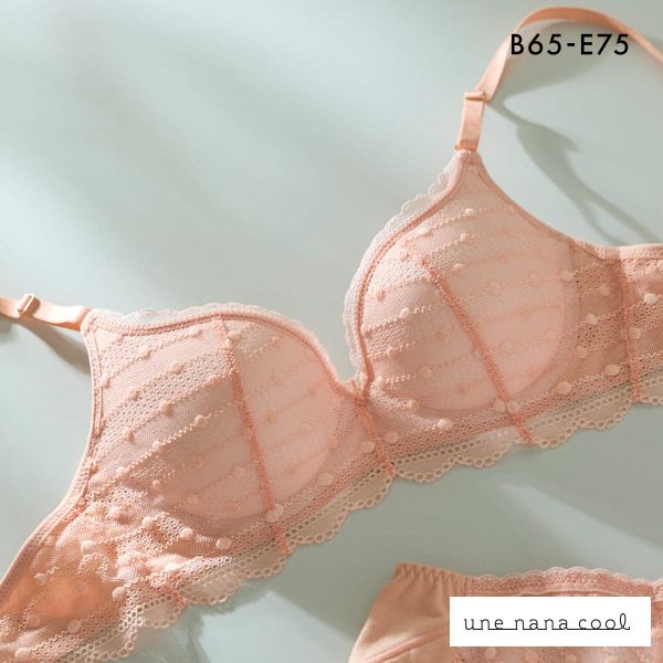 ウンナナクール リニューアル ポルカドットモールド 3/4カップブラジャー une nana cool 全サイズ同一価格 大きいサイズ
