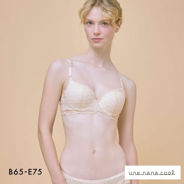 ウンナナクール リニューアル ポルカドットモールド 3/4カップブラジャー une nana cool 全サイズ同一価格 大きいサイズ