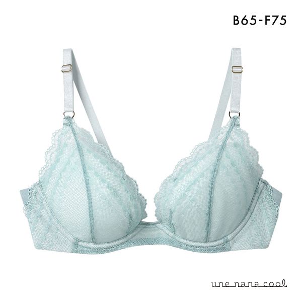 ウンナナクール ビタードットコットン 3/4カップブラジャー 綿混 前中心が痛くなりにくい 全サイズ同一価格 une nana cool