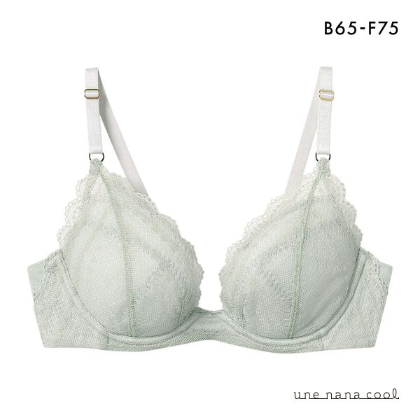 ウンナナクール ビタードットコットン 3/4カップブラジャー 綿混 前中心が痛くなりにくい 全サイズ同一価格 une nana cool
