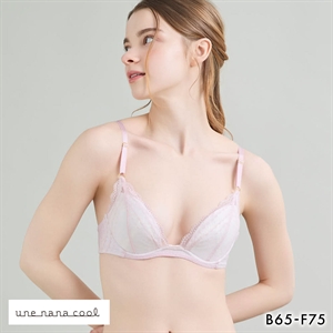 ウンナナクール ビタードットコットン 3/4カップブラジャー 綿混 前中心が痛くなりにくい 全サイズ同一価格 une nana cool