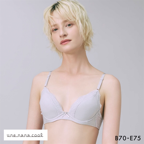 ウンナナクール カジュコト 3/4カップブラジャー 綿混 前中心が痛くなりにくい une nana cool