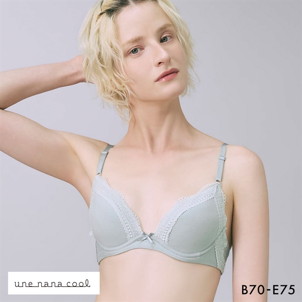 ウンナナクール カジュコト 3/4カップブラジャー 綿混 前中心が痛くなりにくい une nana cool