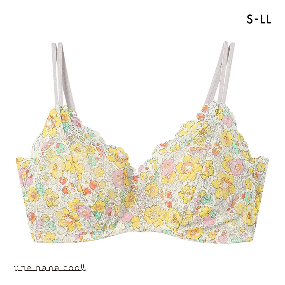 ウンナナクール une nana cool 特別な日以外の364日つけたくなるブラ 364ブラ レース MADE WITH LIBERTY FABRIC ノンワイヤーブラ 単品(CR-クリーム-S)
