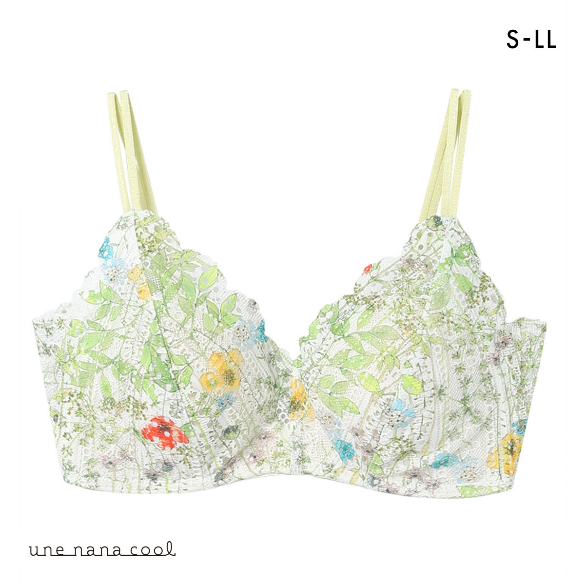 ウンナナクール une nana cool 特別な日以外の364日つけたくなるブラ 364ブラ レース MADE WITH LIBERTY FABRIC ノンワイヤーブラ 単品(ME-メロン-S)