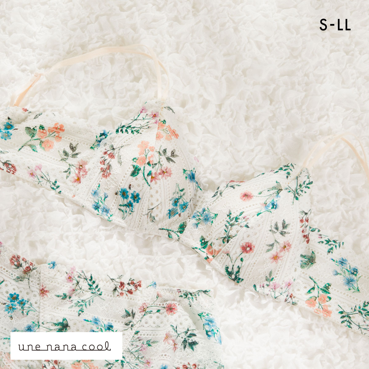 ウンナナクール une nana cool 特別な日以外の364日つけたくなるブラ 364ブラ レース MADE WITH LIBERTY FABRIC ノンワイヤーブラ 単品(IV-アイボリー-S)