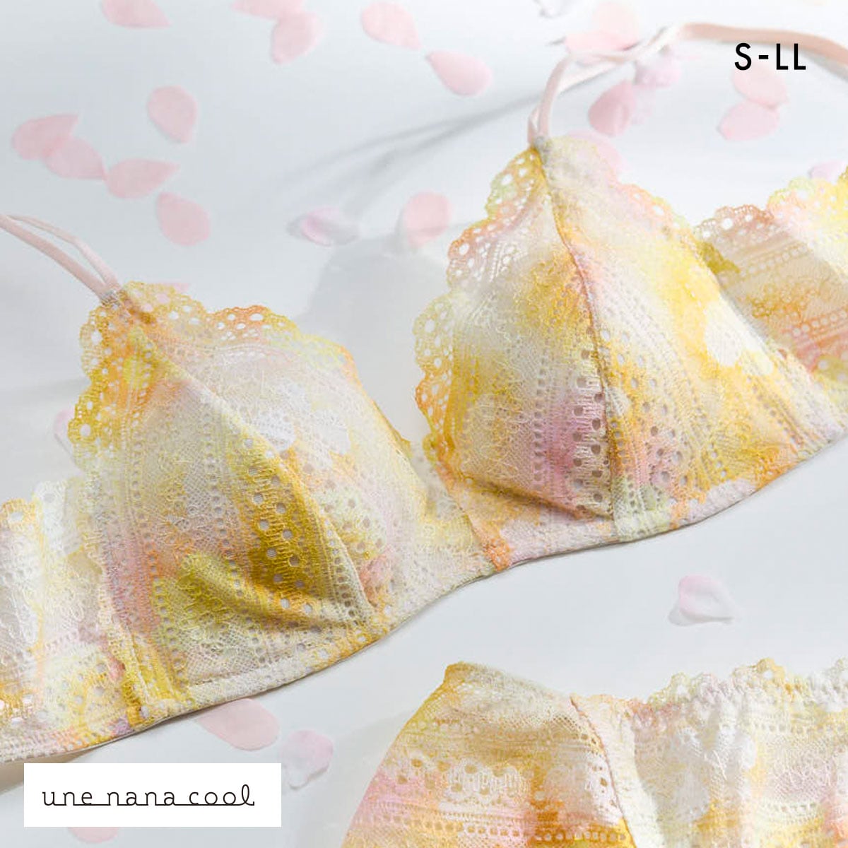 ウンナナクール une nana cool 特別な日以外の364日つけたくなるブラ 364ブラ レース MADE WITH LIBERTY FABRIC ノンワイヤーブラ 単品(OR-オレンジ-S)