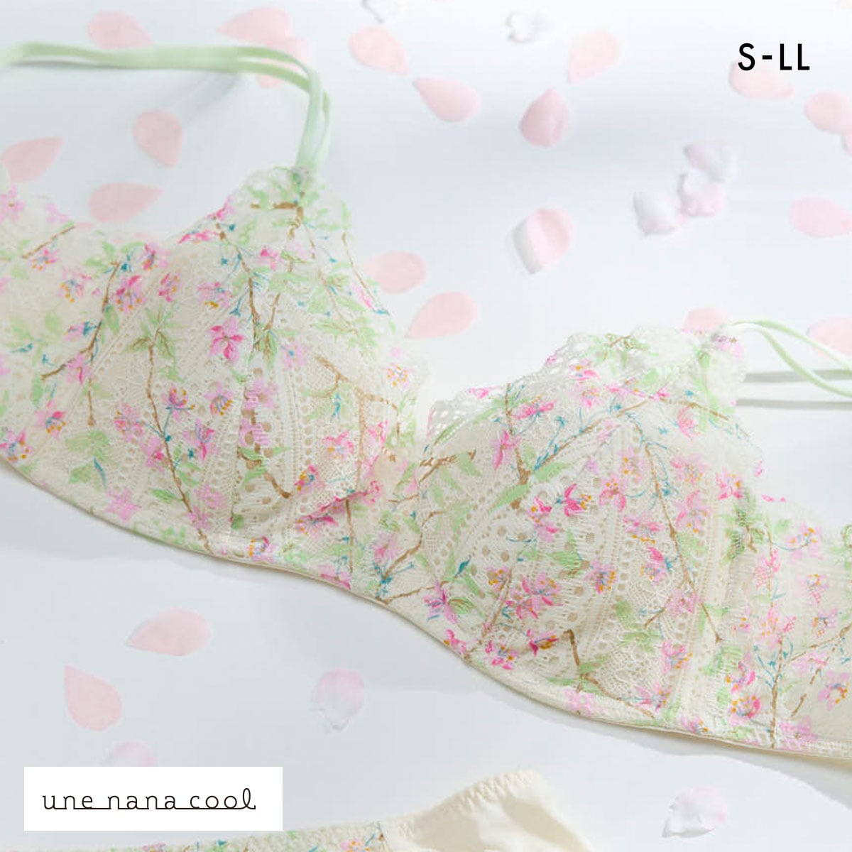 ウンナナクール une nana cool 特別な日以外の364日つけたくなるブラ 364ブラ レース MADE WITH LIBERTY FABRIC ノンワイヤーブラ 単品(PI-ピンク-S)