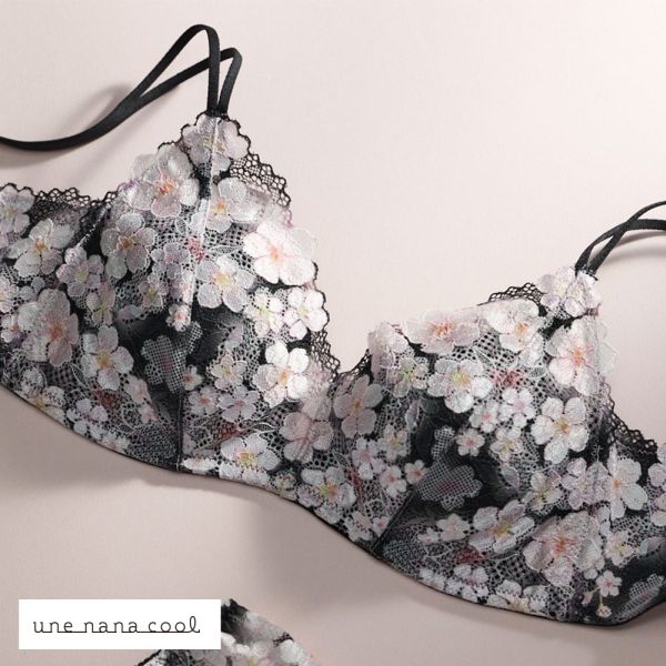 ウンナナクール une nana cool 特別な日以外の364日つけたくなるブラ 364ブラ レース 桜柄 ノンワイヤーブラ 単品