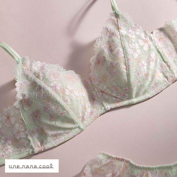 ウンナナクール une nana cool 特別な日以外の364日つけたくなるブラ 364ブラ レース 桜柄 ノンワイヤーブラ 単品