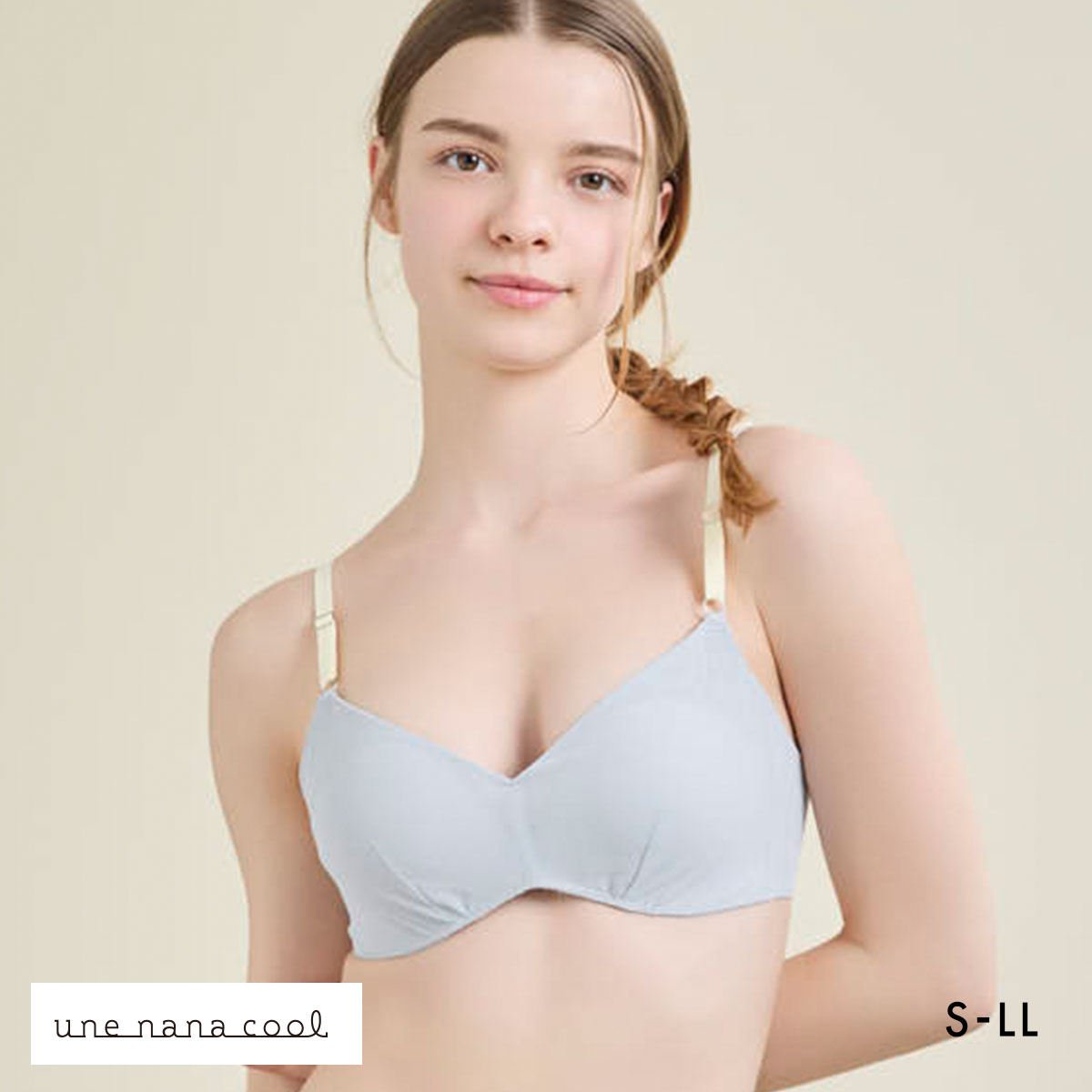 ウンナナクール リニューアル 特別な日以外の364日つけたくなるブラ 364ブラ シンプル ノンワイヤーブラ ブラジャー 単品 une nana cool(LGY-薄グレー-S)