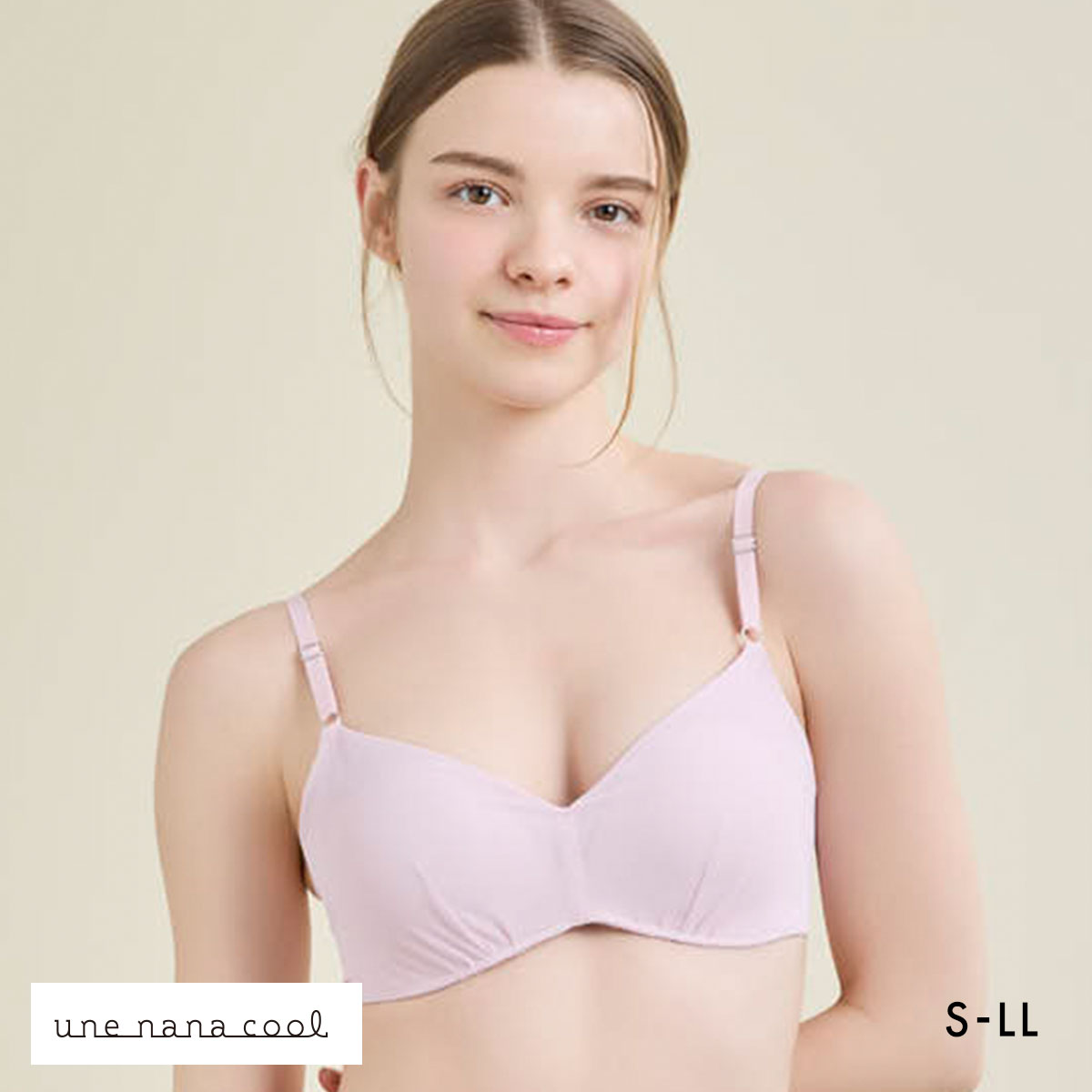 ウンナナクール リニューアル 特別な日以外の364日つけたくなるブラ 364ブラ シンプル ノンワイヤーブラ ブラジャー 単品 une nana cool(PI-ピンク-S)