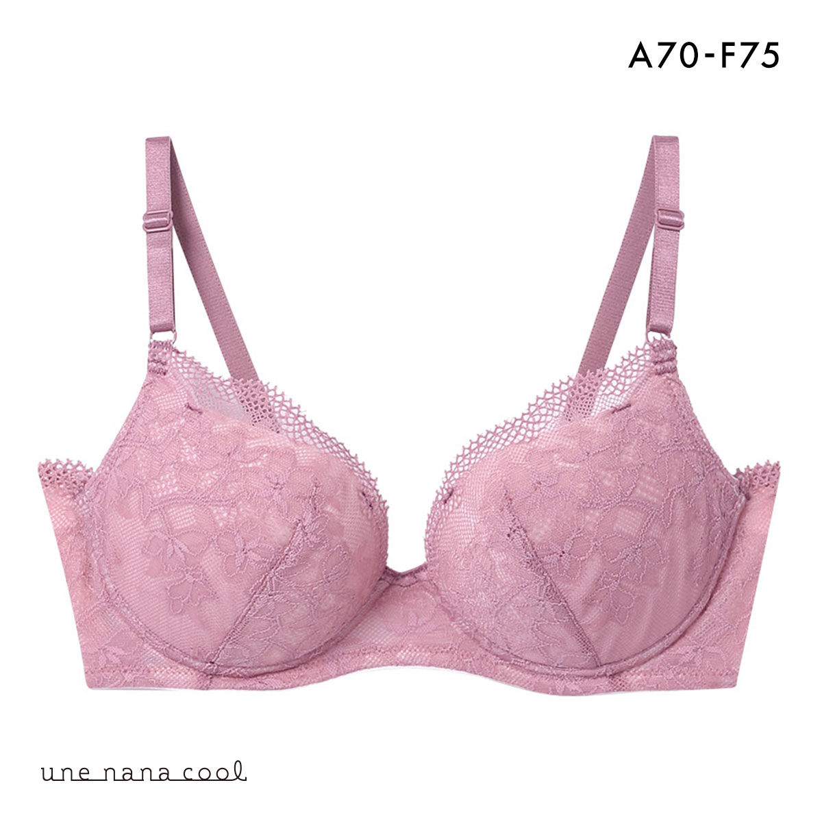 ウンナナクール une nana cool BRAGENIC ブラジェニック ノンワイヤーブラ ブラジャー 単品(PI-ピンク-A70)