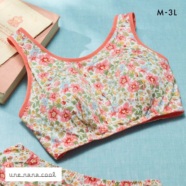 ウンナナクール une nana cool MADE WITH LIBERTY. FABRIC パッド付きナイトアップブラ ノンワイヤーブラ ナイトブラ 単品