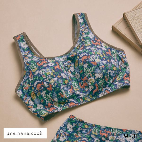 ウンナナクール une nana cool MADE WITH LIBERTY. FABRIC パッド付きナイトアップブラ ノンワイヤーブラ ナイトブラ 単品