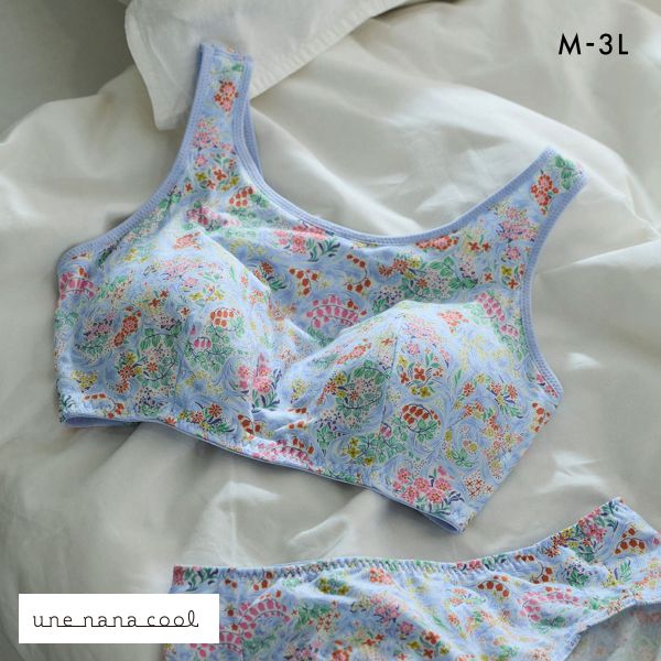 ウンナナクール une nana cool MADE WITH LIBERTY. FABRIC パッド付きナイトアップブラ ノンワイヤーブラ ナイトブラ 単品