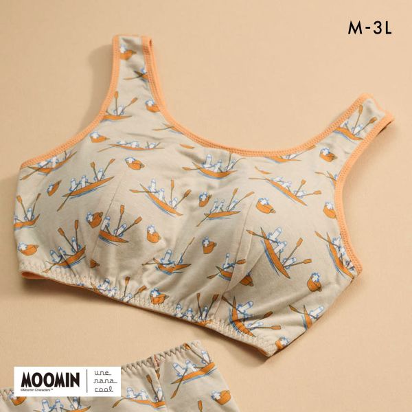 ウンナナクール MOOMIN × une nana cool ナイトアップブラ パッド付きナイトアップブラ ムーミン ノンワイヤーブラ ナイトブラ