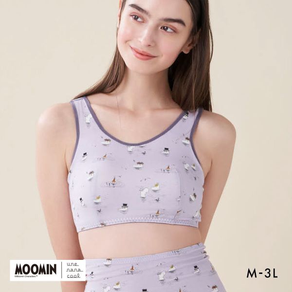 ウンナナクール MOOMIN × une nana cool ナイトアップブラ パッド付きナイトアップブラ ムーミン ノンワイヤーブラ ナイトブラ