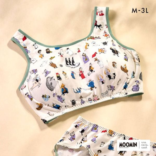 ウンナナクール MOOMIN × une nana cool ナイトアップブラ パッド付きナイトアップブラ ムーミン ノンワイヤーブラ ナイトブラ 大きいサイズ