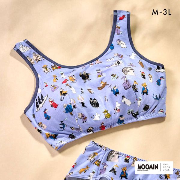 ウンナナクール MOOMIN × une nana cool ナイトアップブラ パッド付きナイトアップブラ ムーミン ノンワイヤーブラ ナイトブラ 大きいサイズ