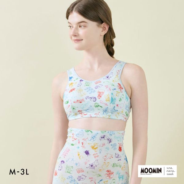 ウンナナクール MOOMIN × une nana cool ナイトアップブラ パッド付きナイトアップブラ ムーミン ノンワイヤーブラ ナイトブラ 大きいサイズ