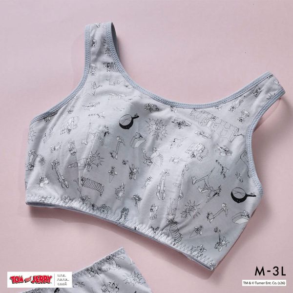 ウンナナクール トムとジェリー × une nana cool ナイトアップブラ パッド付き ノンワイヤーブラ ナイトブラ
