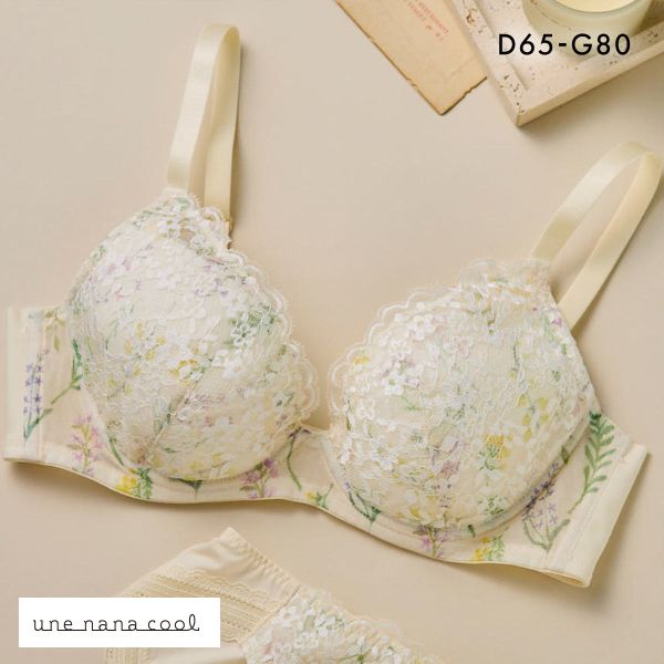 ウンナナクール 小さく見せるブラ ミニマイザーブラ 繊細で美しいリバーレースを使用 フルカップ ブラジャー 大きいサイズ une nana cool