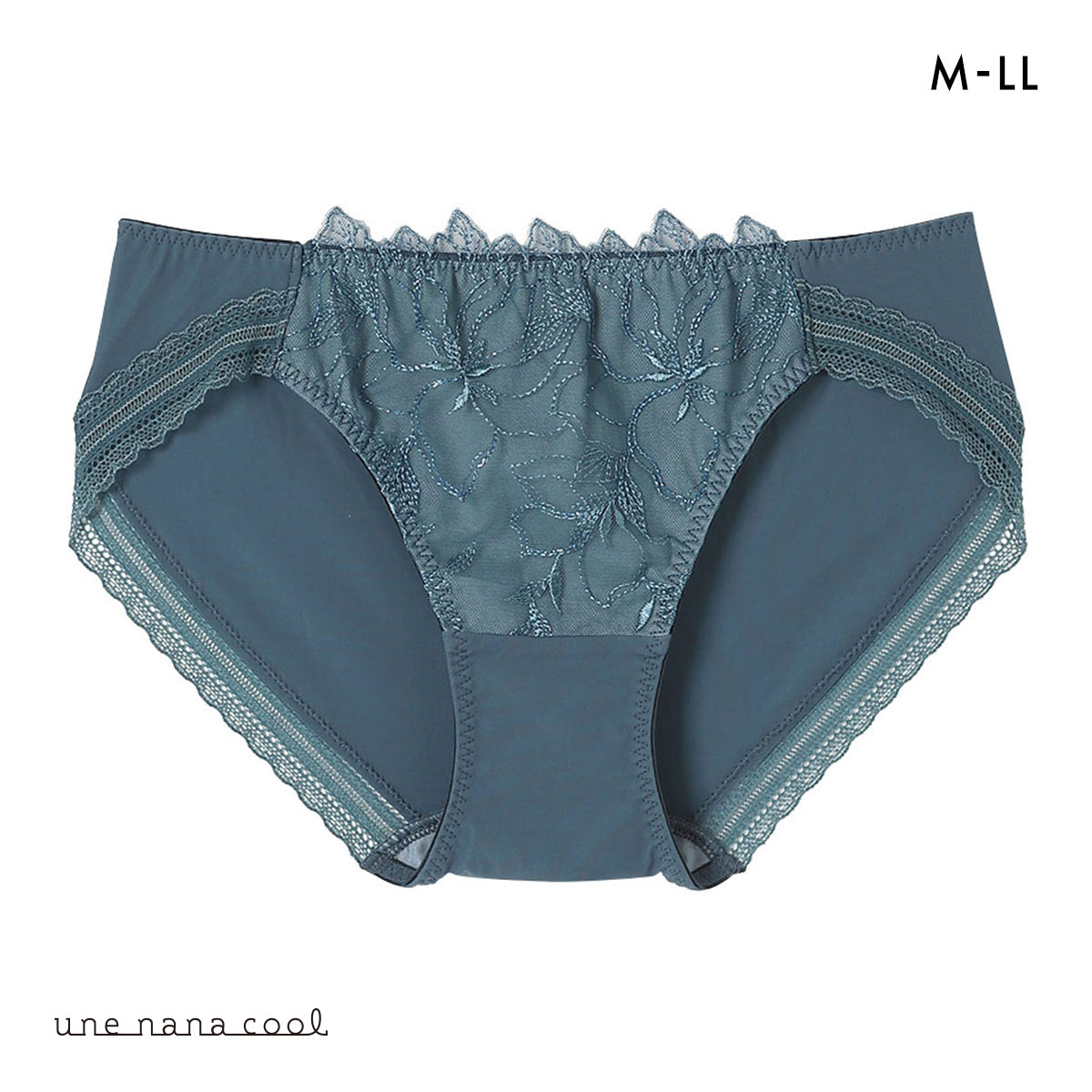 ウンナナクール 小さく見せるブラ ミニマイザーブラ レース ショーツ une nana cool 単品(BG-ブルーグリーン-M)