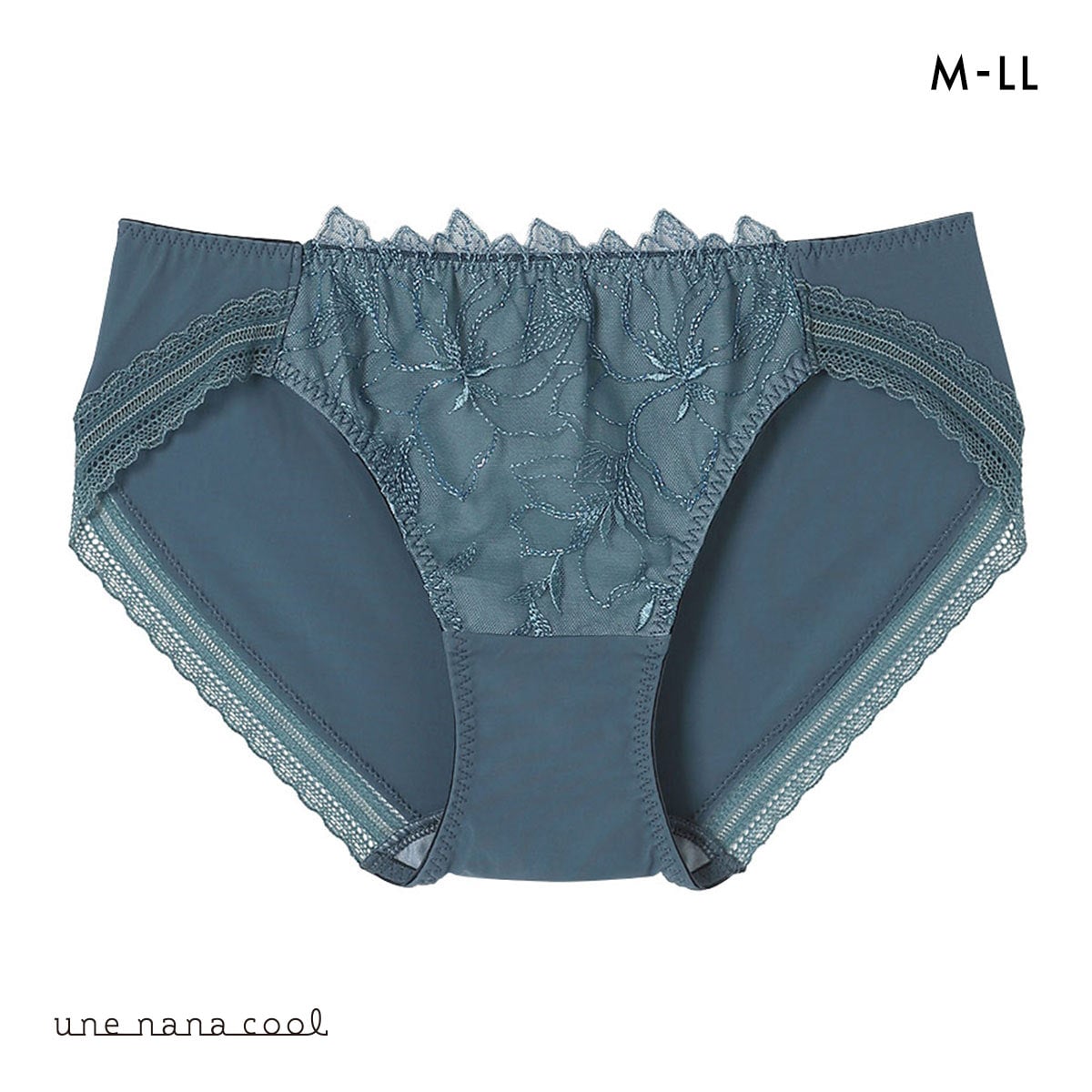 ウンナナクール 小さく見せるブラ ミニマイザーブラ レース ショーツ une nana cool 単品(BG-ブルーグリーン-M)