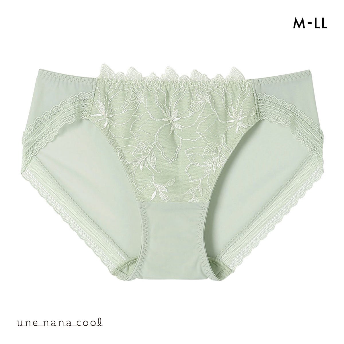 ウンナナクール 小さく見せるブラ ミニマイザーブラ レース ショーツ une nana cool 単品(LGR-薄グリーン-M)