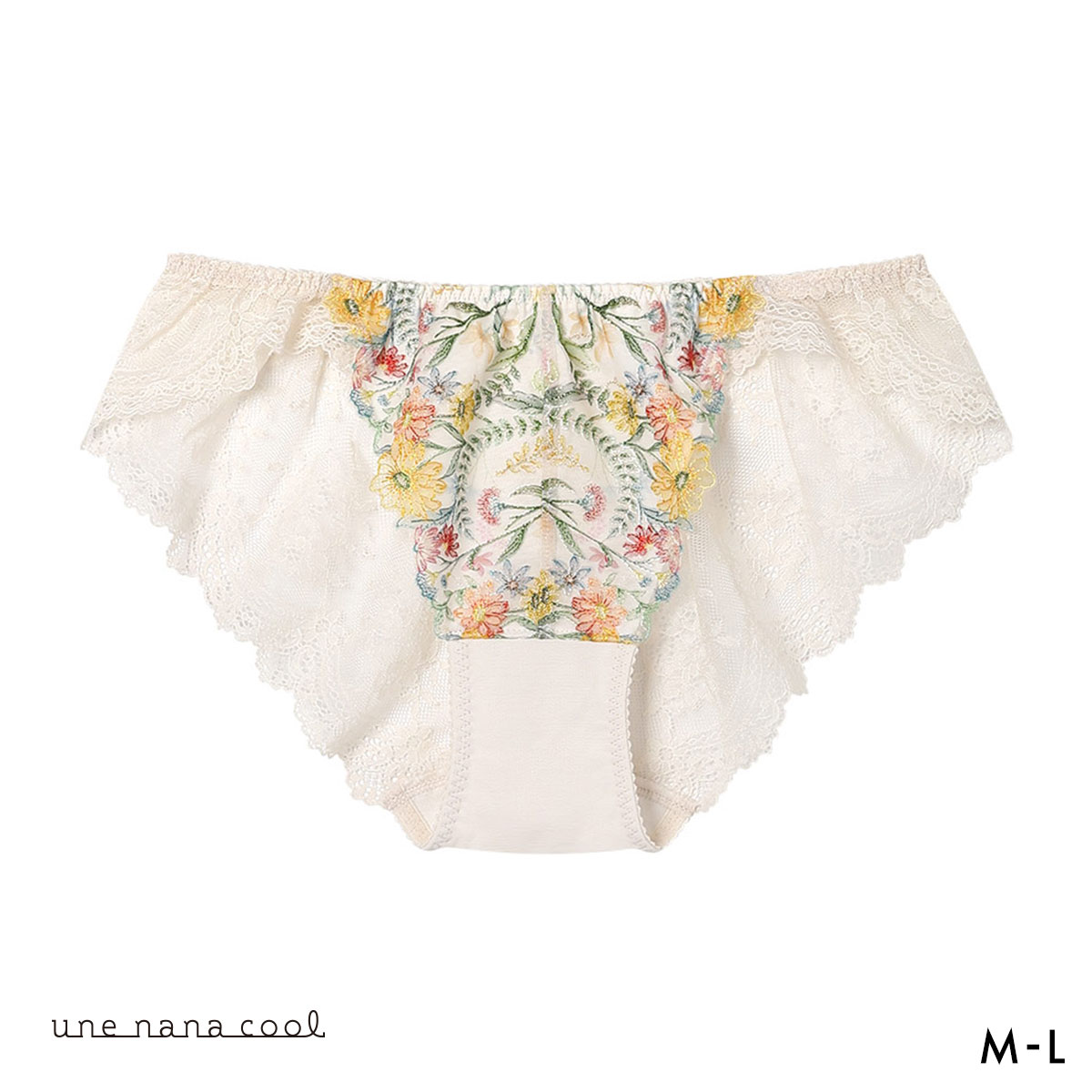 ウンナナクール Steppe Flower ショーツ une nana cool バックレース(IV-アイボリー-M)