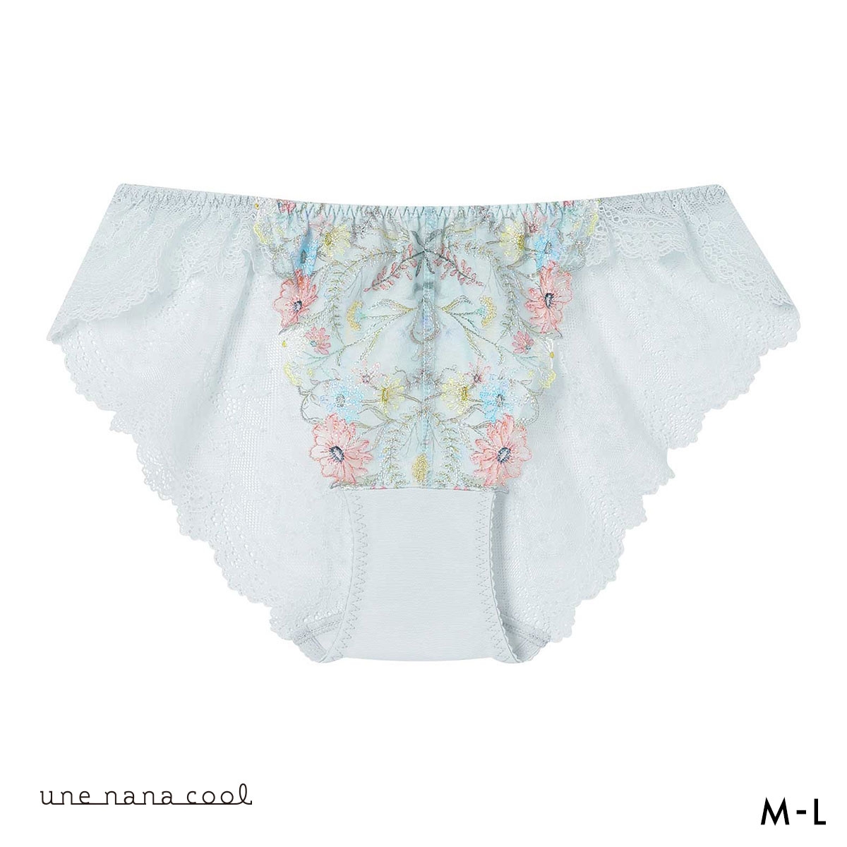 ウンナナクール Steppe Flower ショーツ une nana cool バックレース(SX-サックス-M)