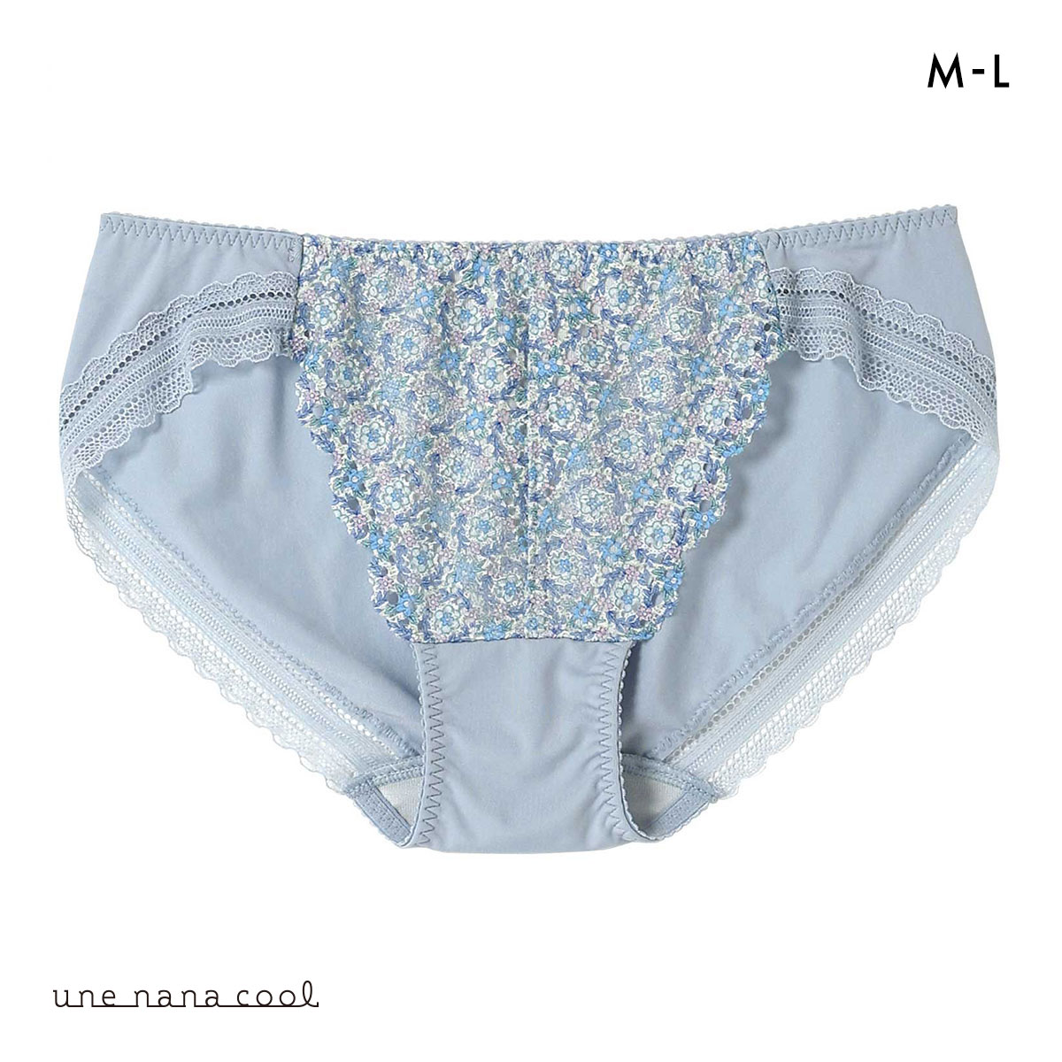 ウンナナクール une nana cool 特別な日以外の364日つけたくなるブラ 364ブラ レース MADE WITH LIBERTY FABRIC ショーツ 単品(BU-ブルー-M)