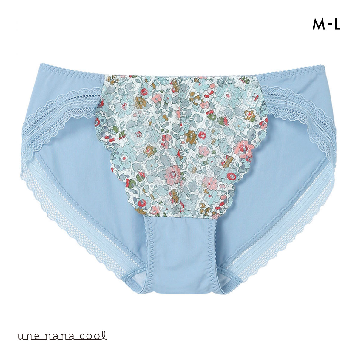 ウンナナクール une nana cool 特別な日以外の364日つけたくなるブラ 364ブラ レース MADE WITH LIBERTY FABRIC ショーツ 単品(LBU-薄ブルー-M)