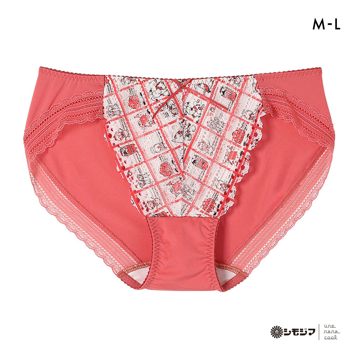 ウンナナクール une nana cool 特別な日以外の364日つけたくなるブラ 364ブラ レース MADE WITH シモジマ ショーツ(RE-レッド-M)