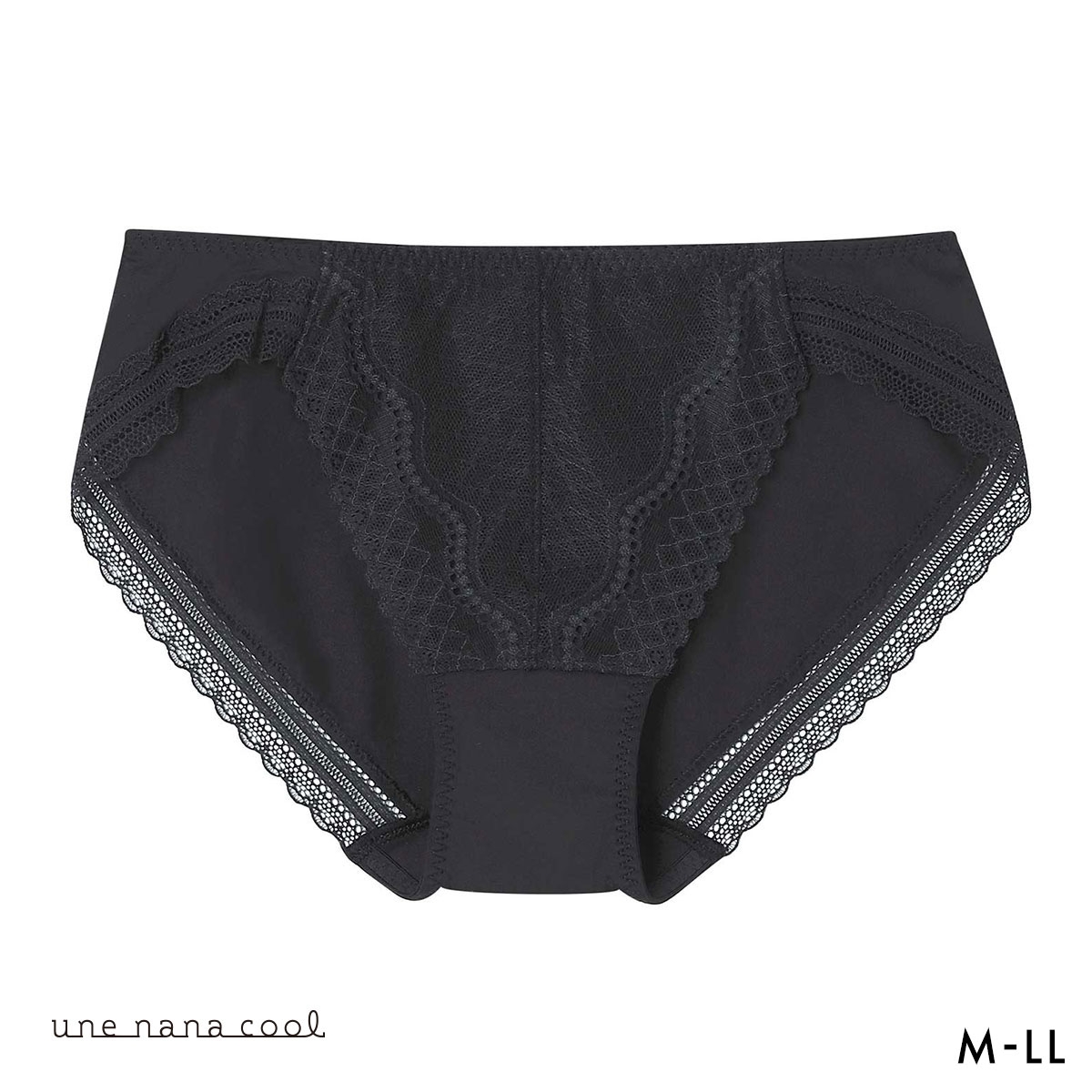 ウンナナクール リニューアル 特別な日以外の364日つけたくなるブラ 364ブラ レース ショーツ 単品 une nana cool(BK-ブラック-M)