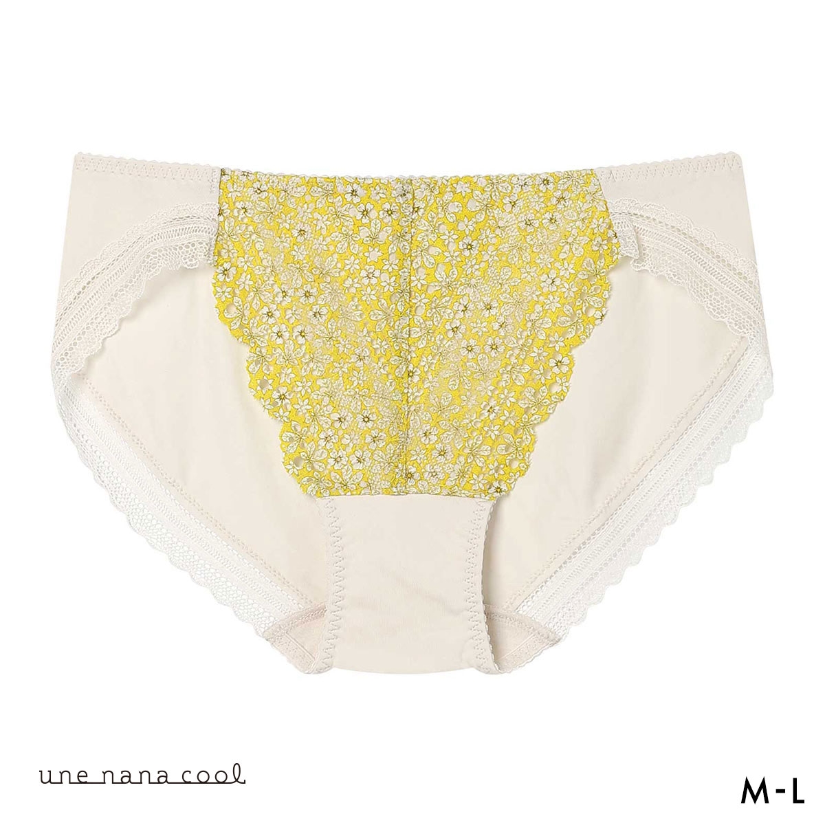 ウンナナクール リニューアル 特別な日以外の364日つけたくなるブラ 364ブラ レース MADE WITH LIBERTY FABRIC ショーツ 単品 une nana cool(YE-イエロー-M)